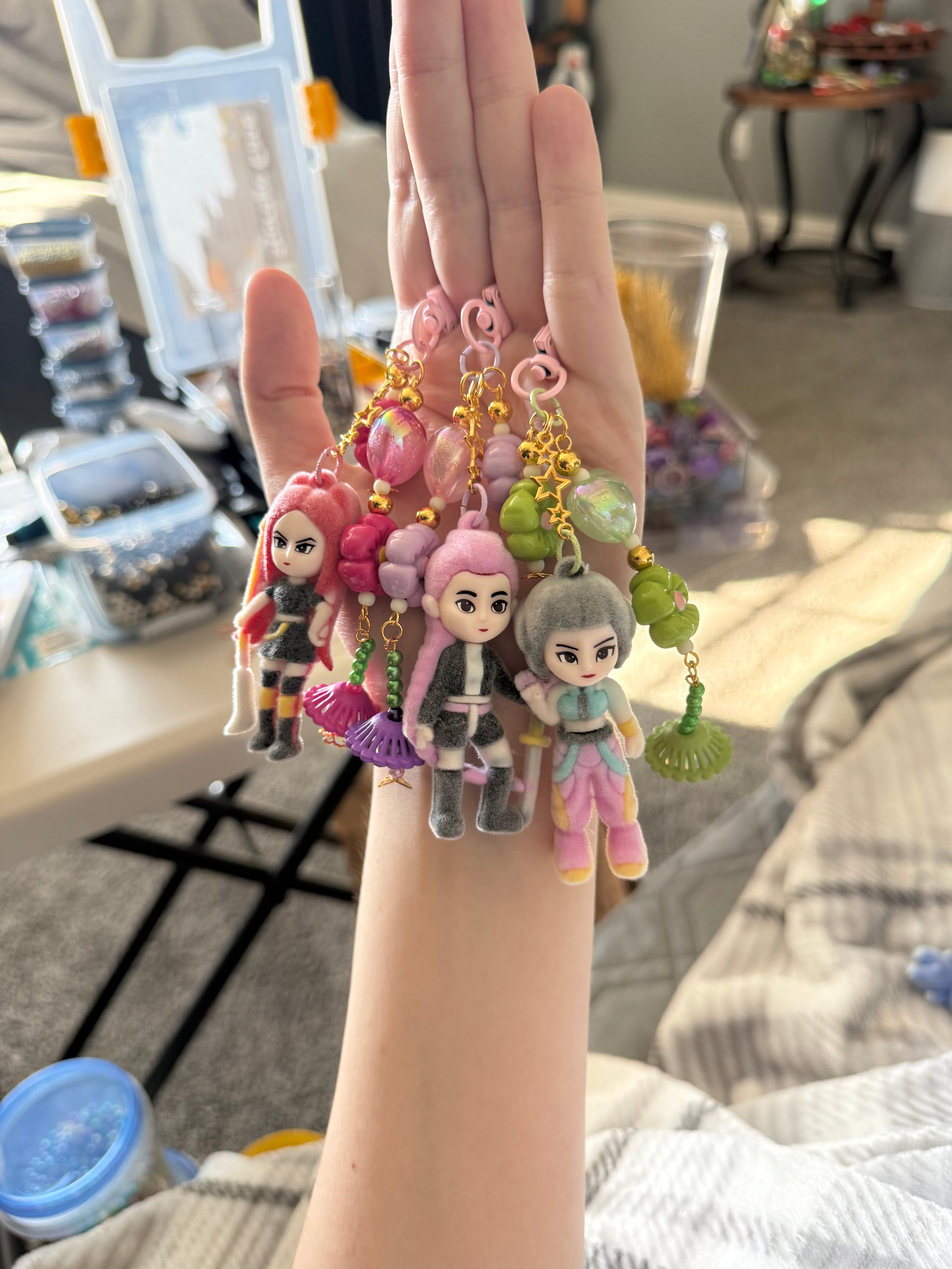 Fuzzy KPop Demon Hunters Keychain