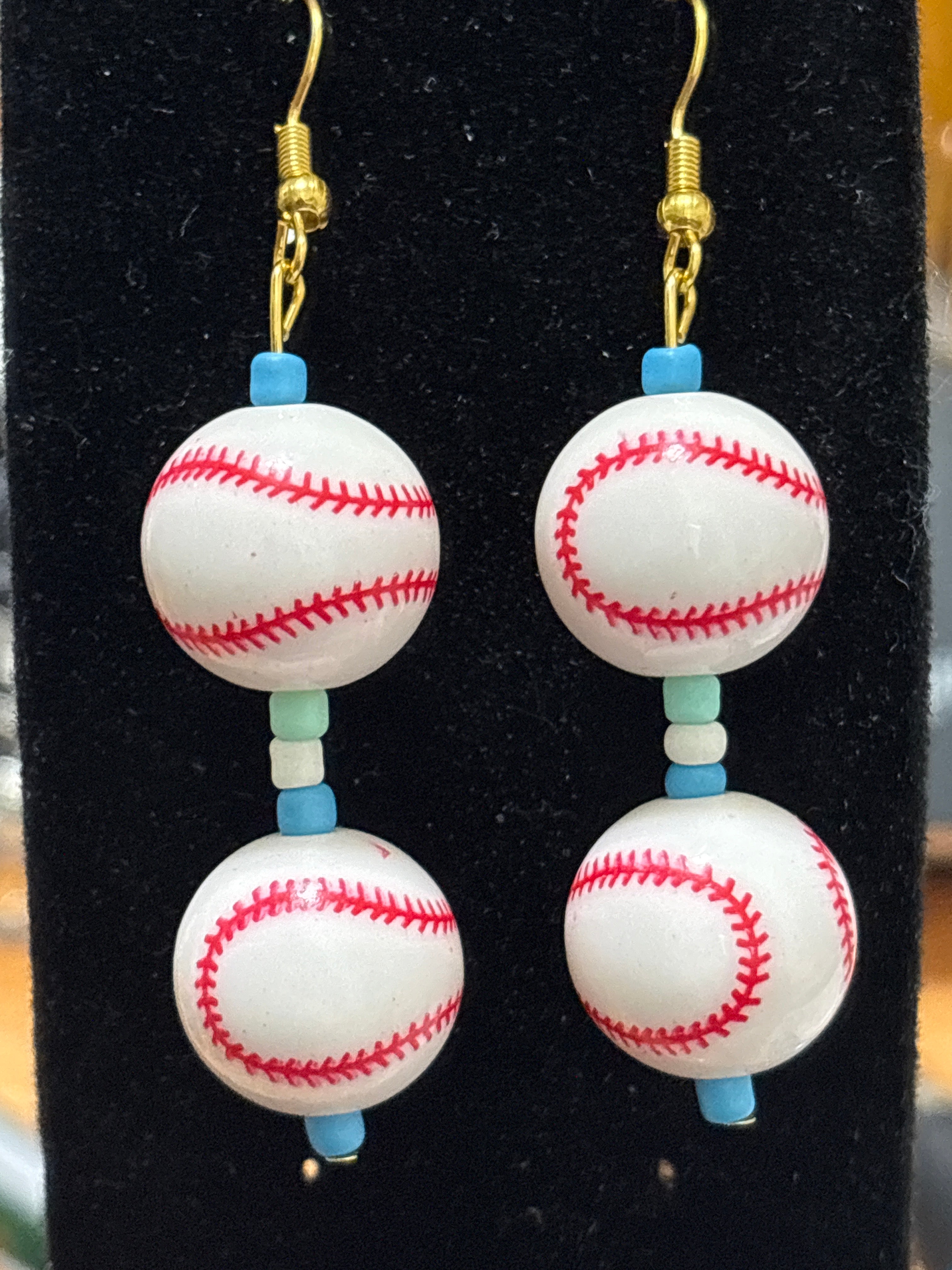 Double baseball earrings