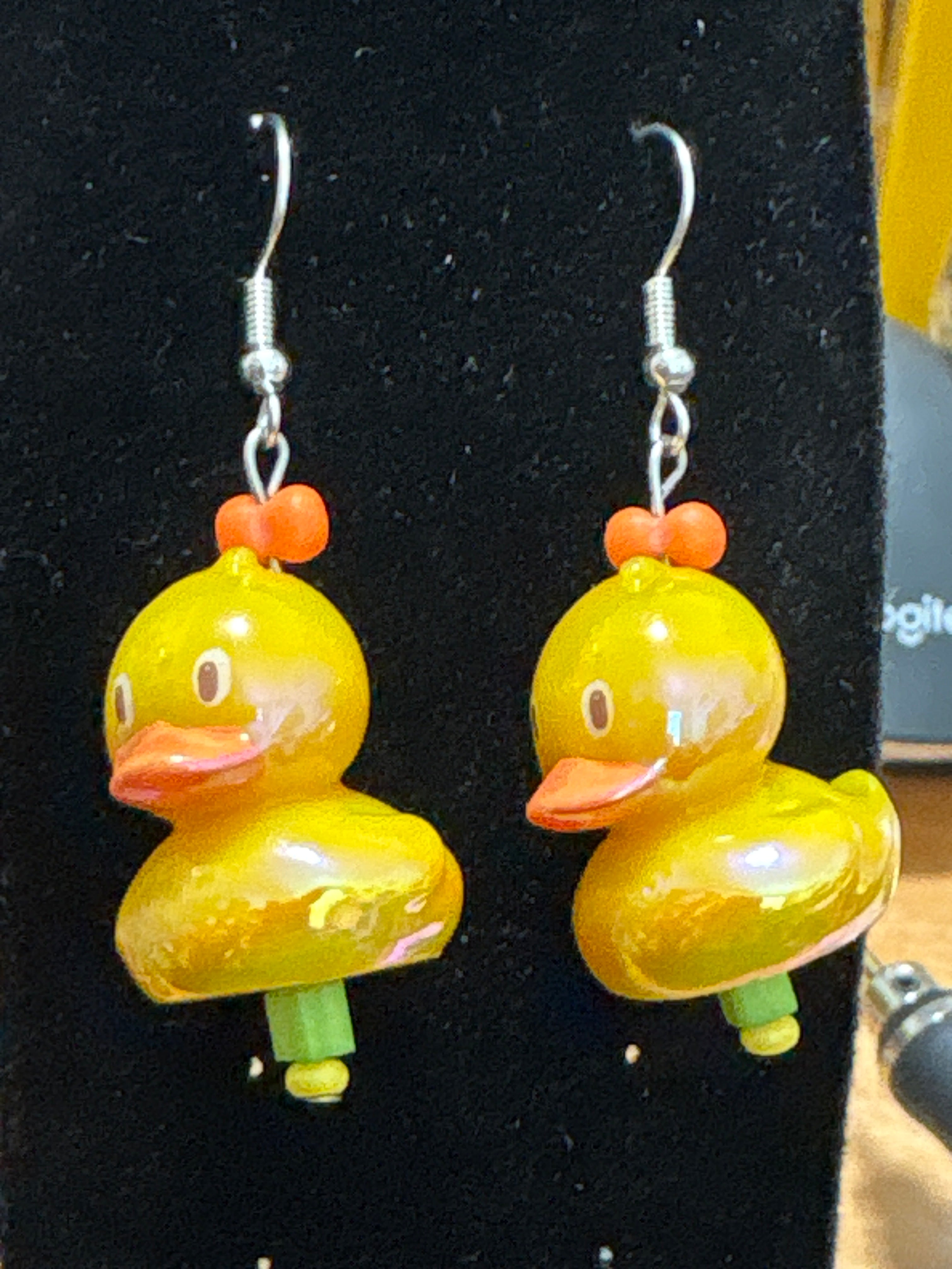 Yellow Duck Earrings