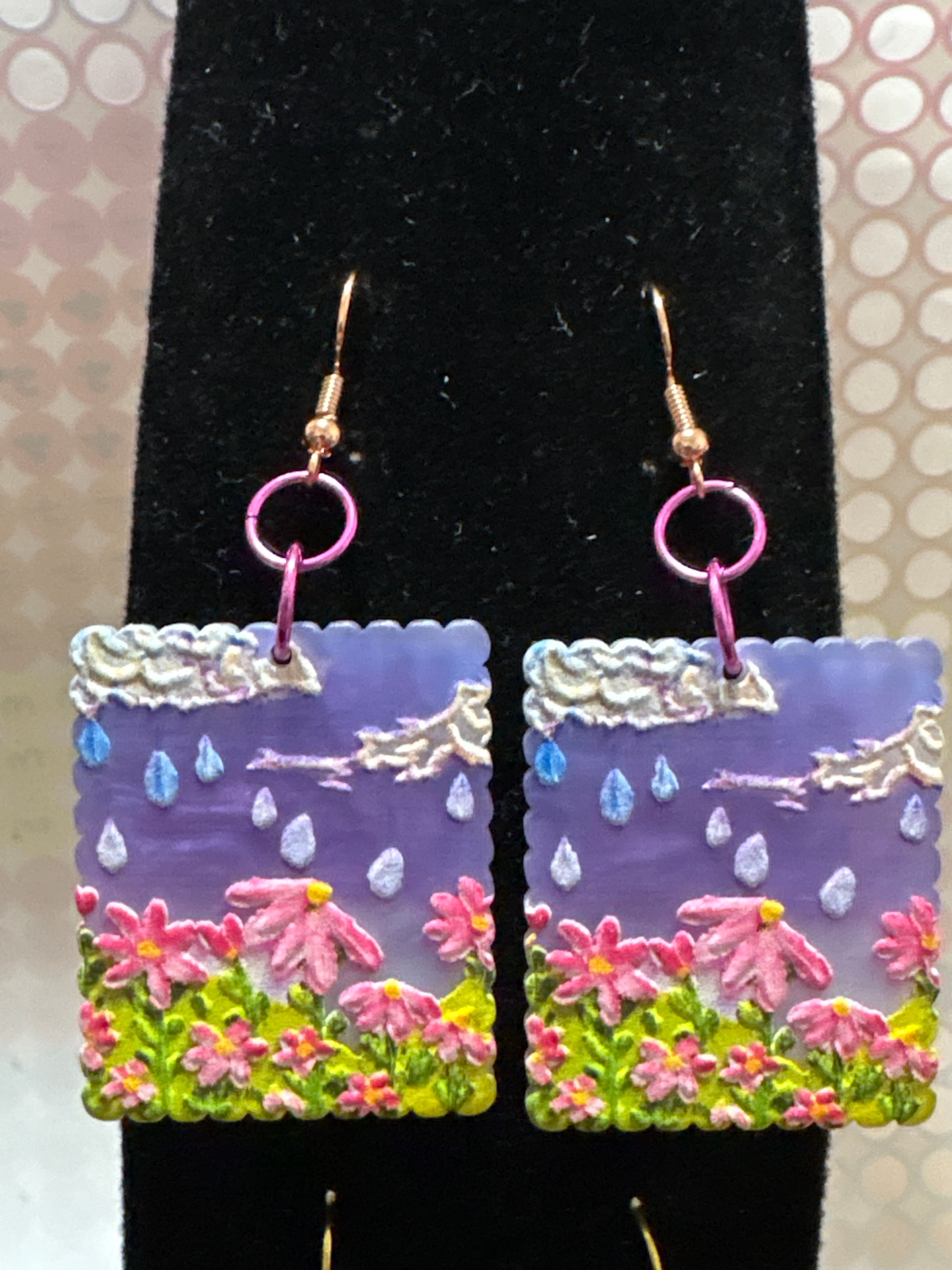 Landscape Floral Stamp Earrings