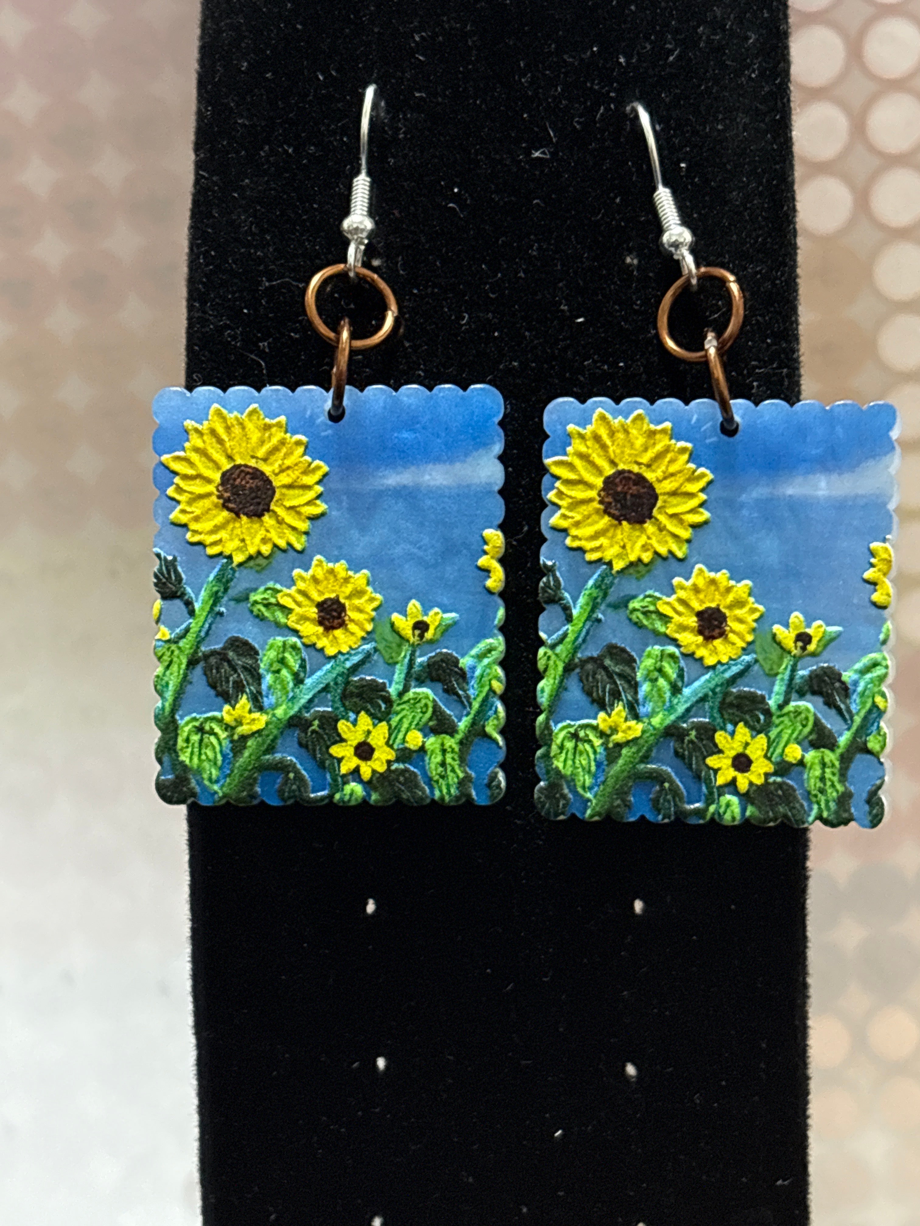 Landscape Floral Stamp Earrings