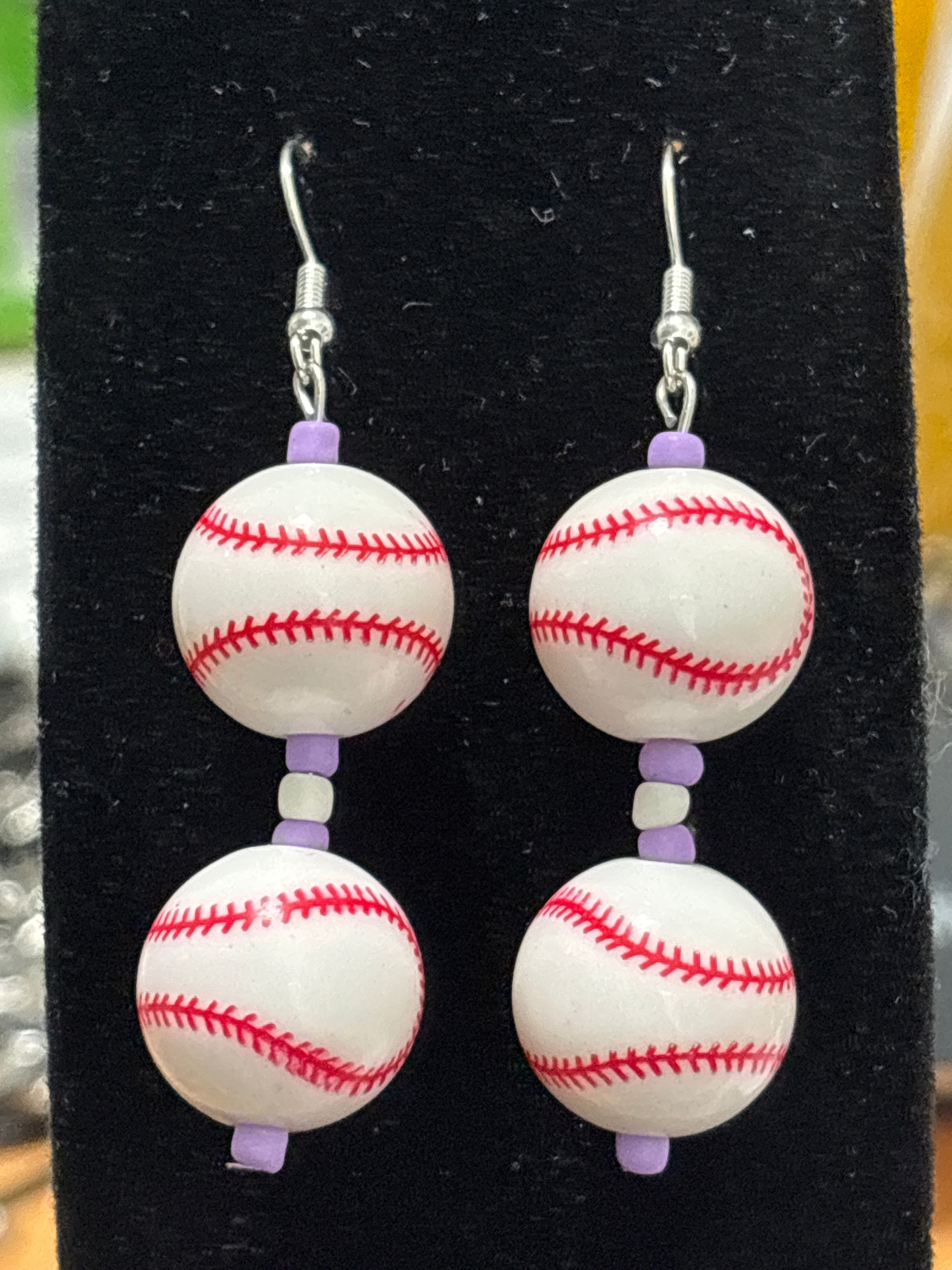 Double baseball earrings