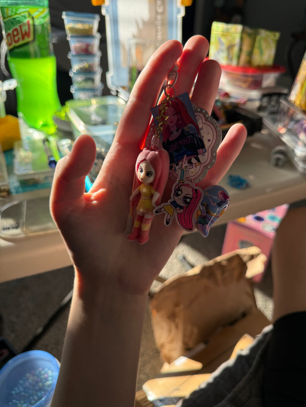 Fuzzy KPop Demon Hunters Keychain