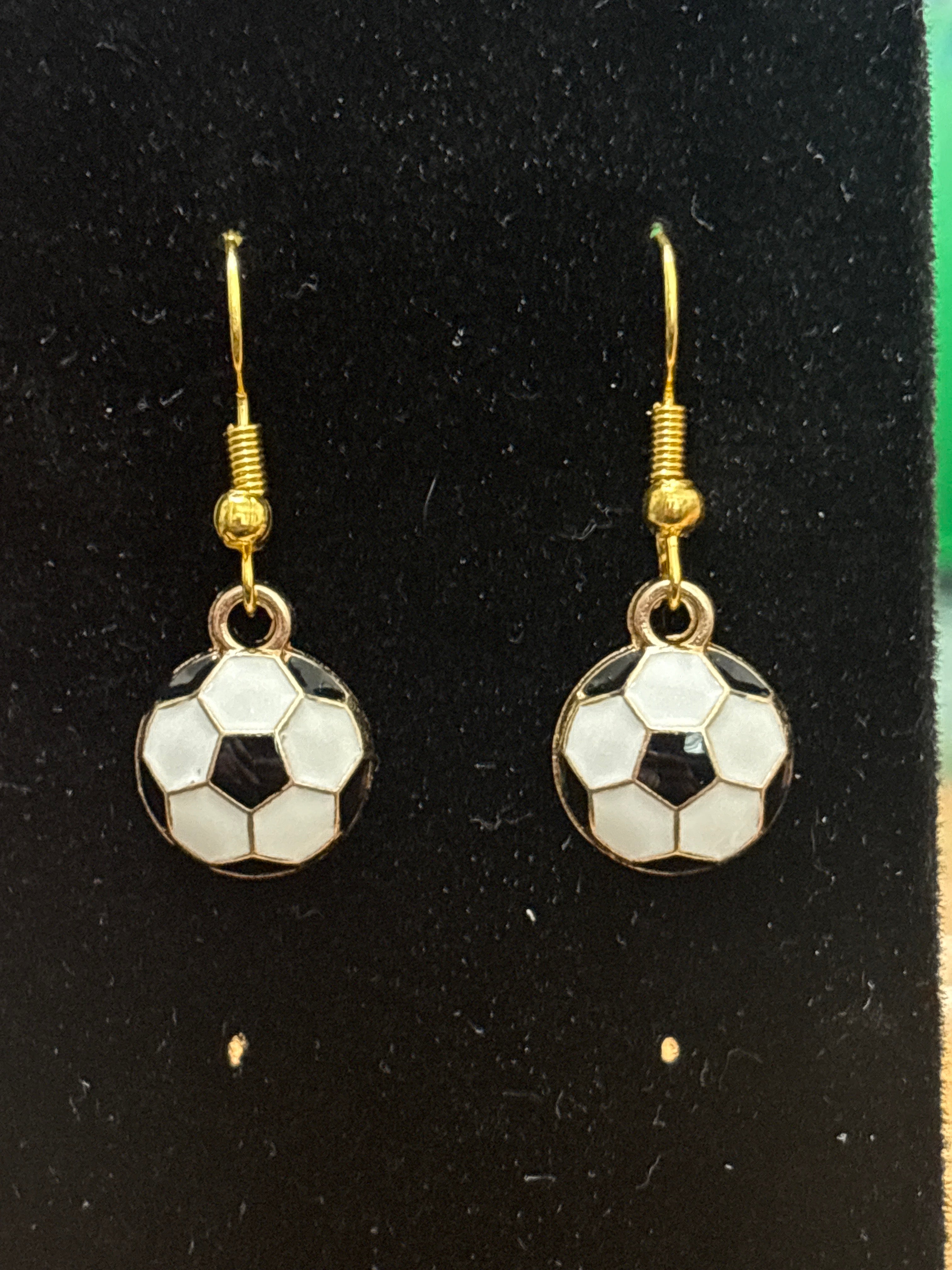 Dimensional Soccer Ball Earrings