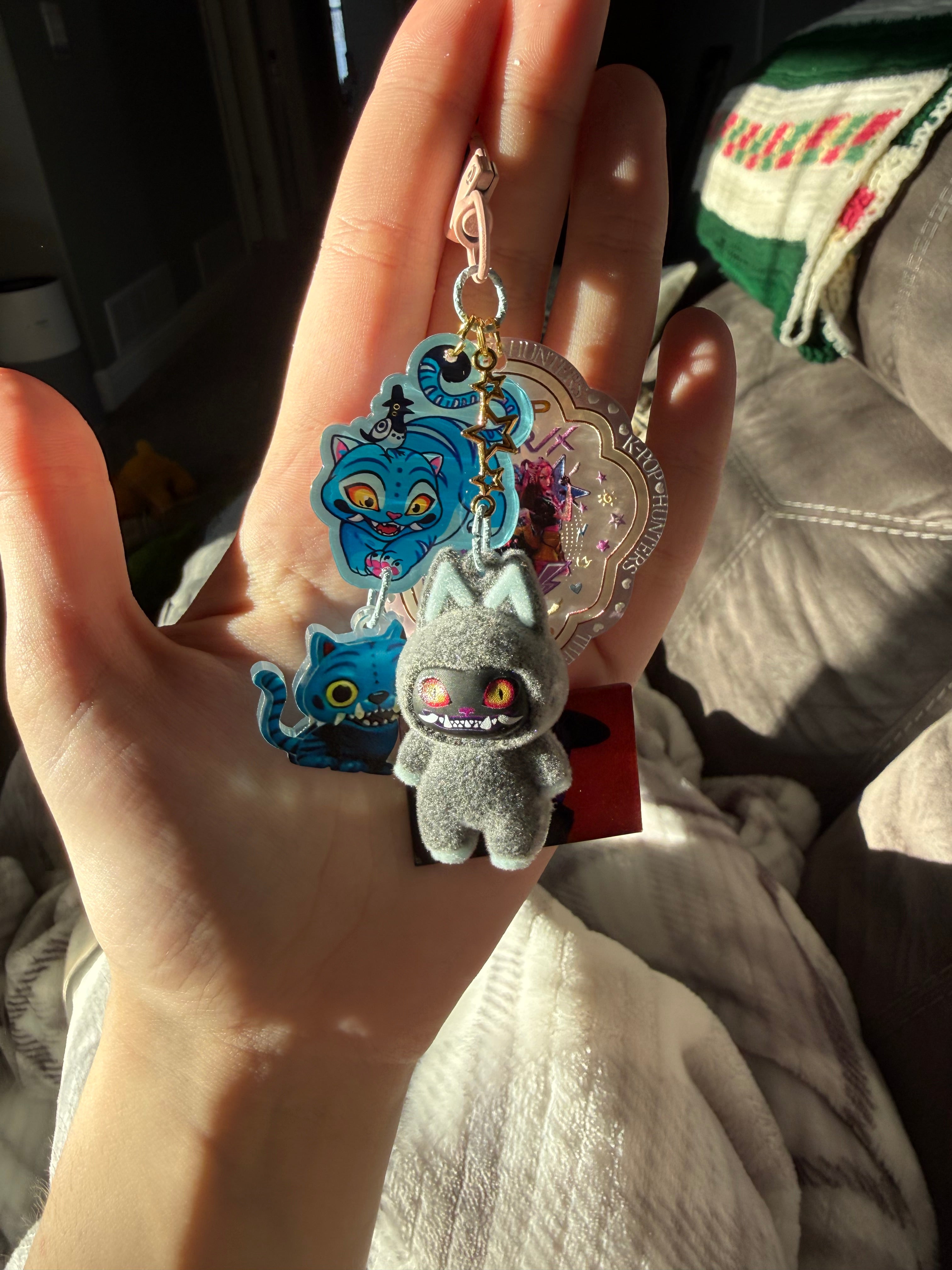 Fuzzy KPop Demon Hunters Keychain