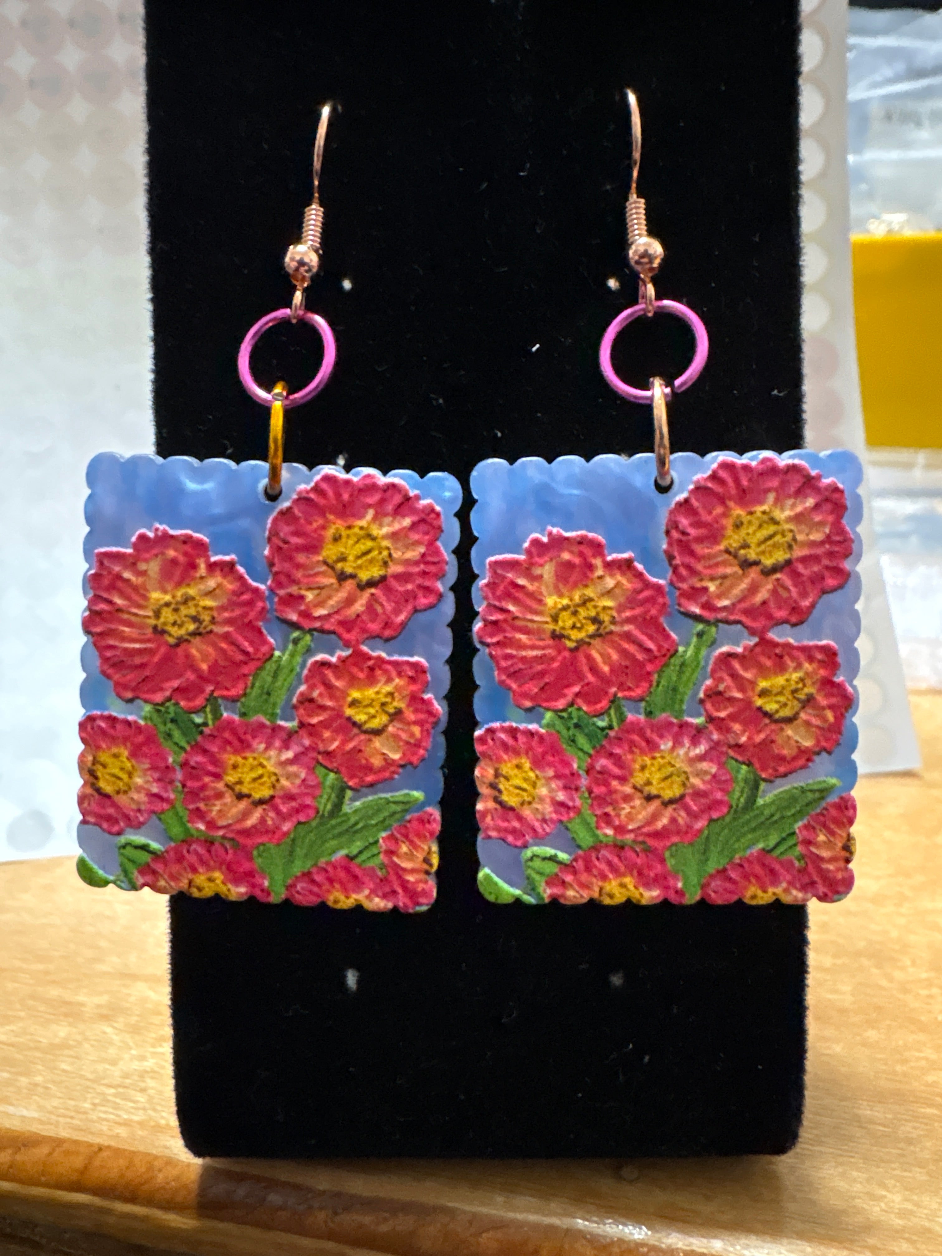 Landscape Floral Stamp Earrings