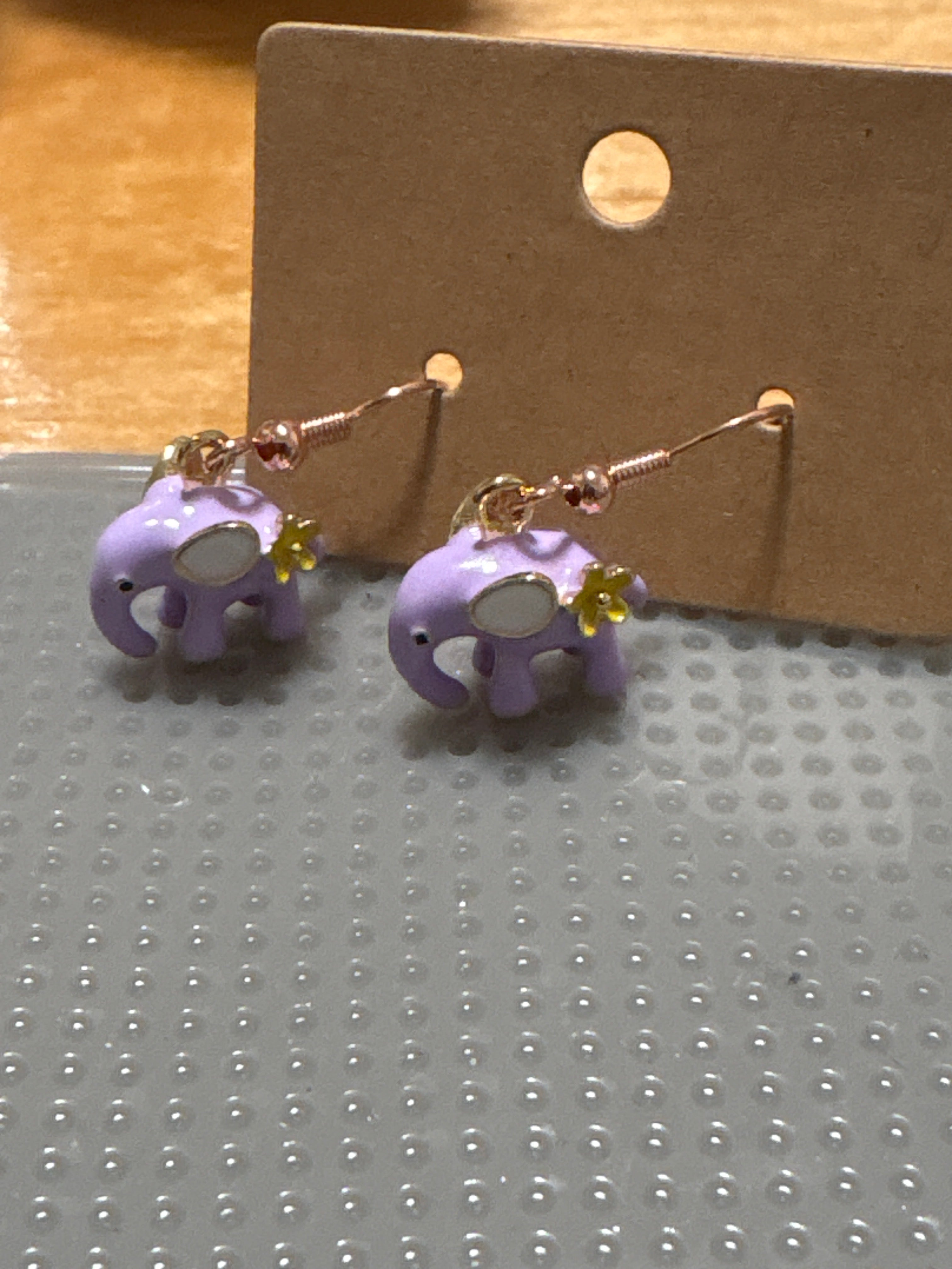 Mini Metal Elephant Earrings