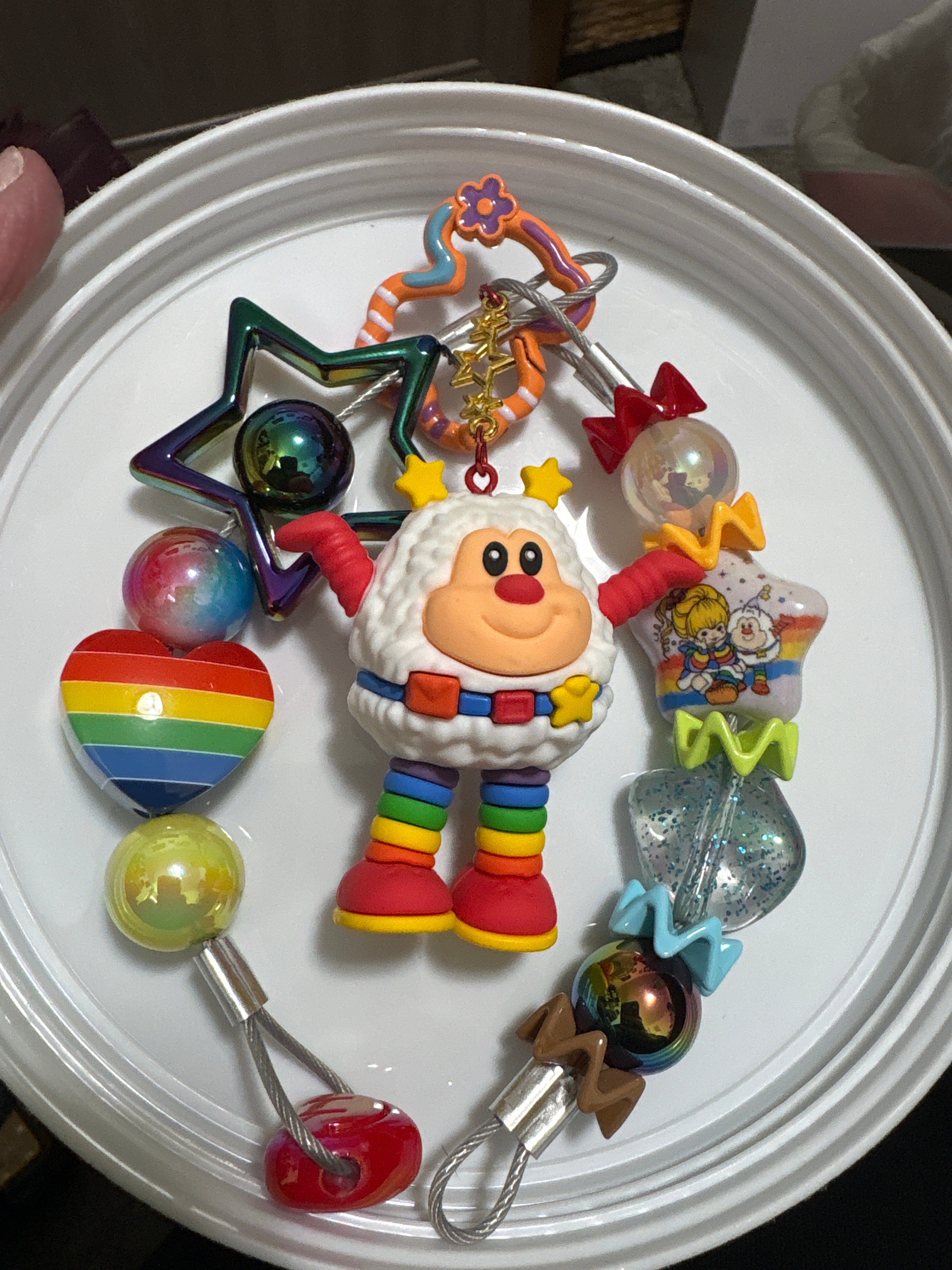 Rainbow girl keychain