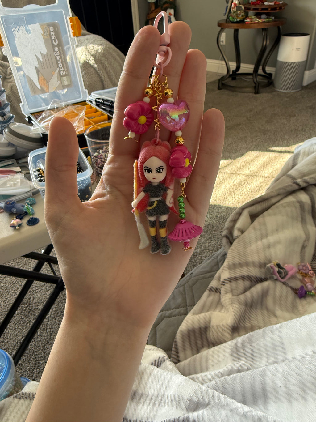 Fuzzy KPop Demon Hunters Keychain
