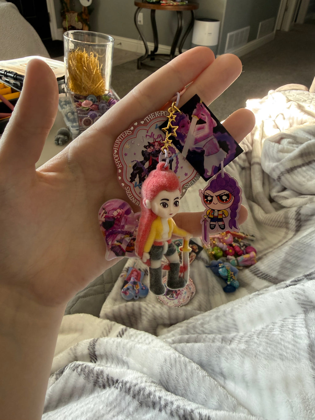 Fuzzy KPop Demon Hunters Keychain