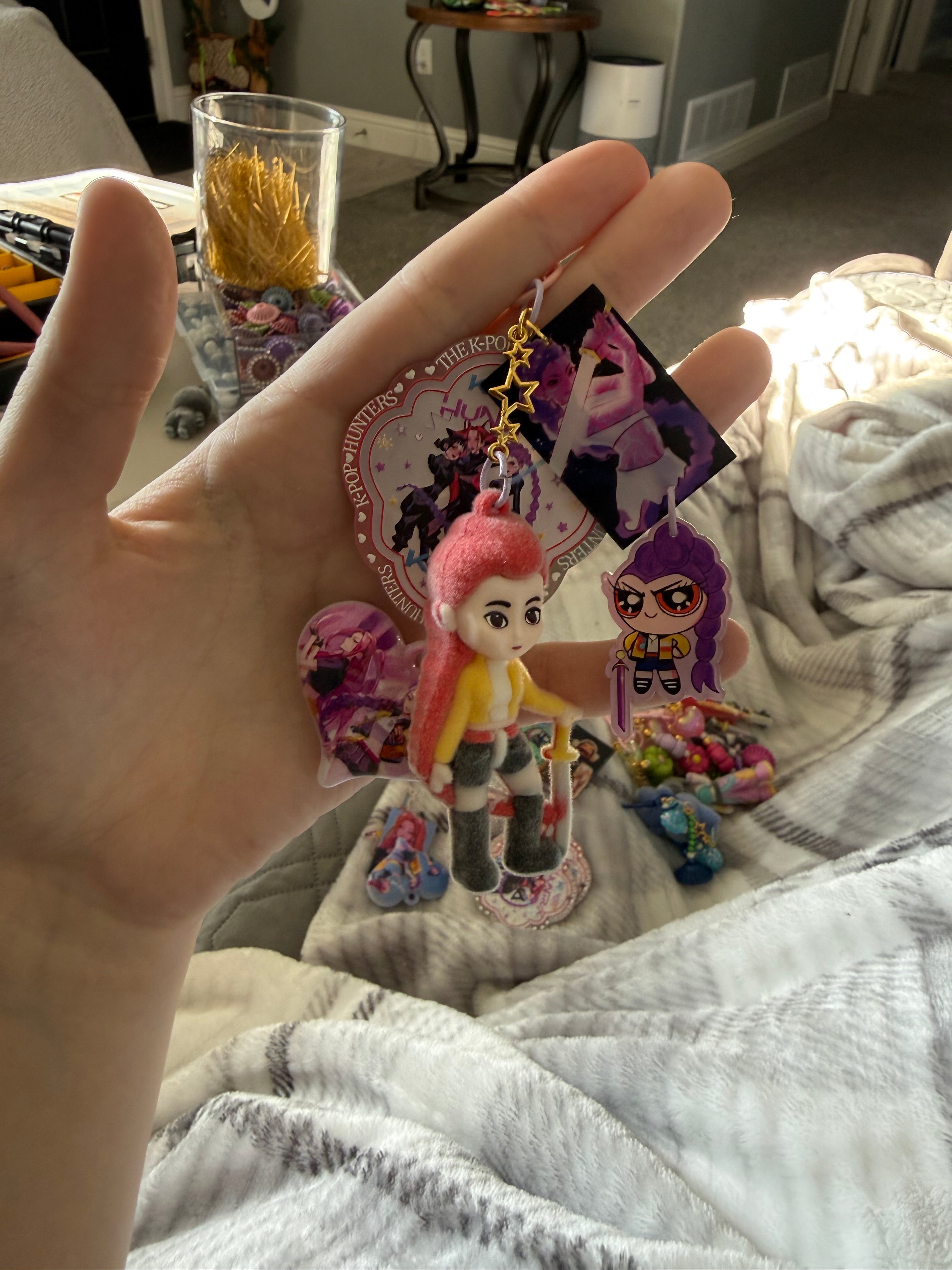 Fuzzy KPop Demon Hunters Keychain