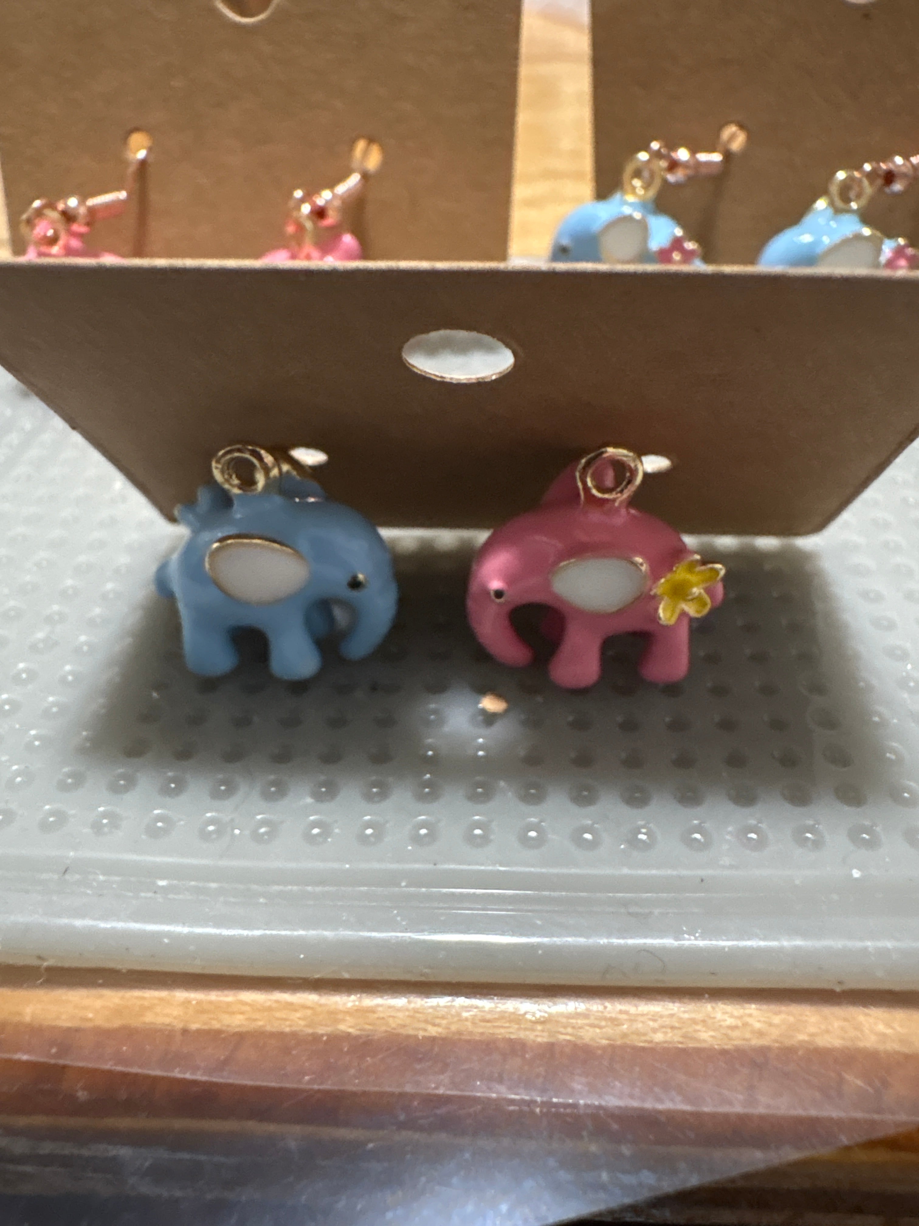 Mini Metal Elephant Earrings