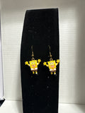 Yellow sponge guy earrings