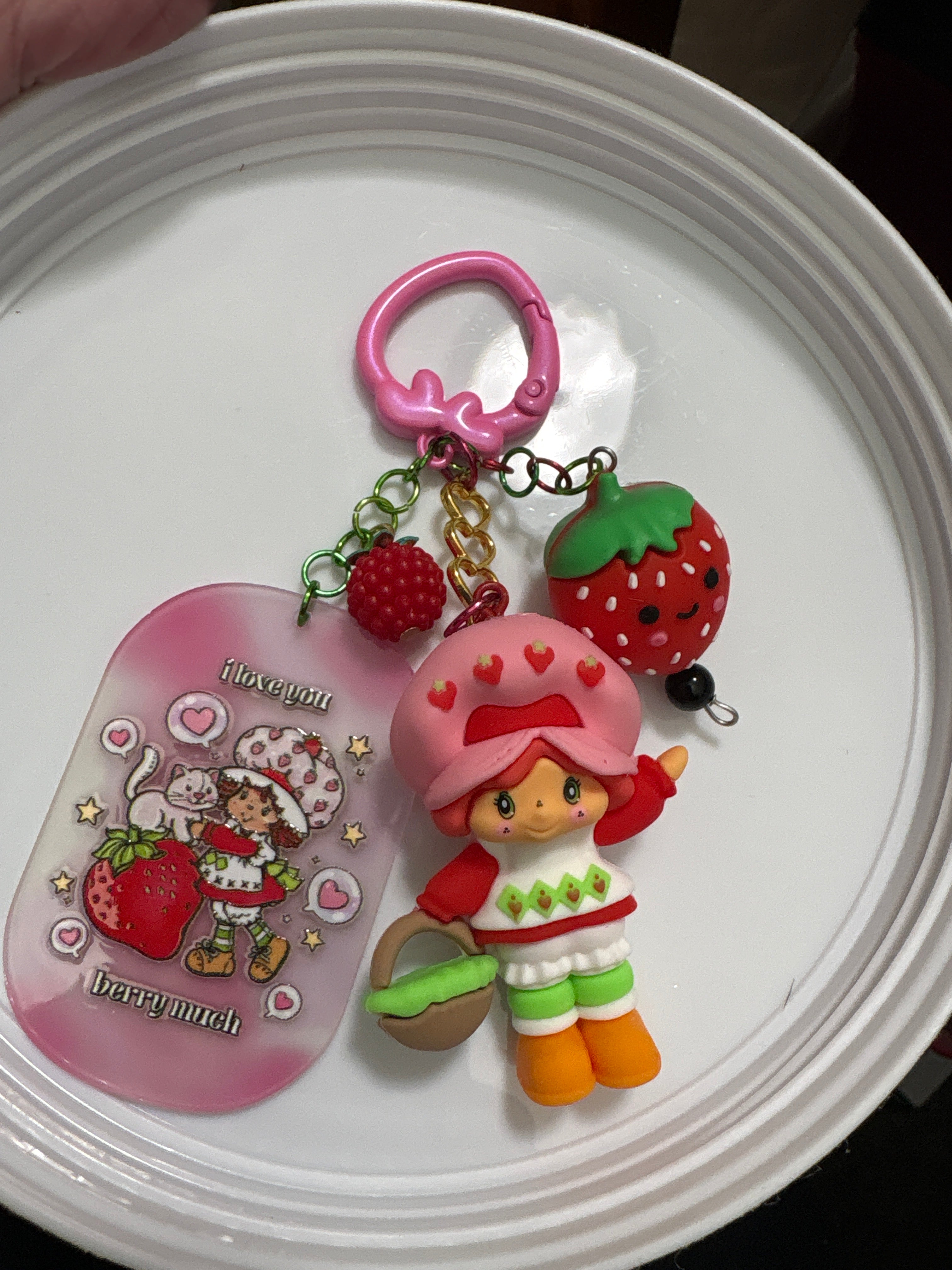 Strawberry character keychain